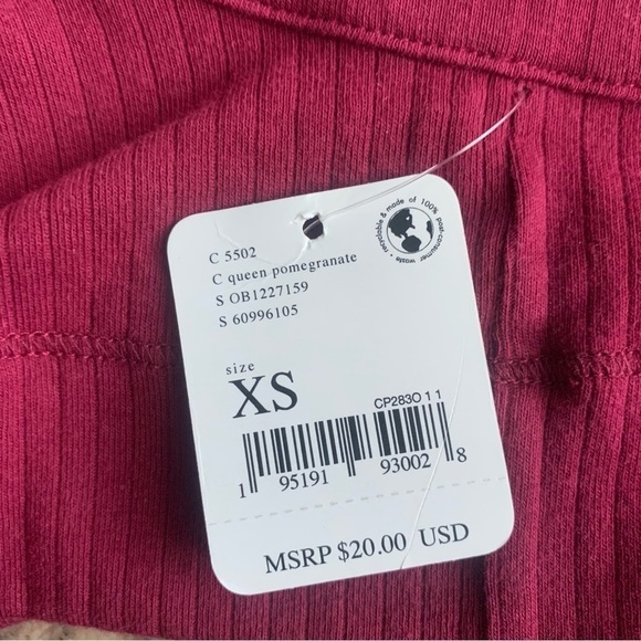 Intimately Free People Catch Up Ribbed Y-strap Brami Queen Pomegranate - Picture 4 of 5